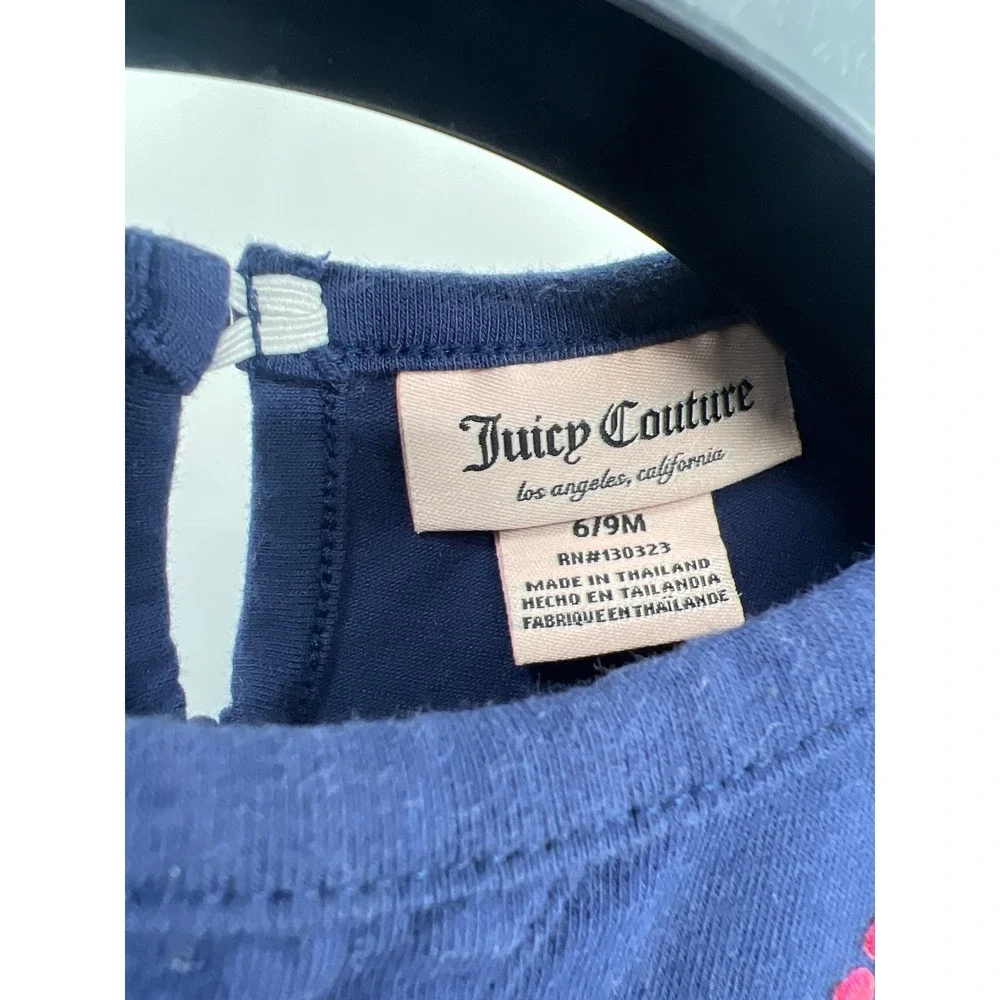 Juicy Couture Girl's Baby 6-9 Months Blue Pink‎ Hearts Tutu Long Sleeves